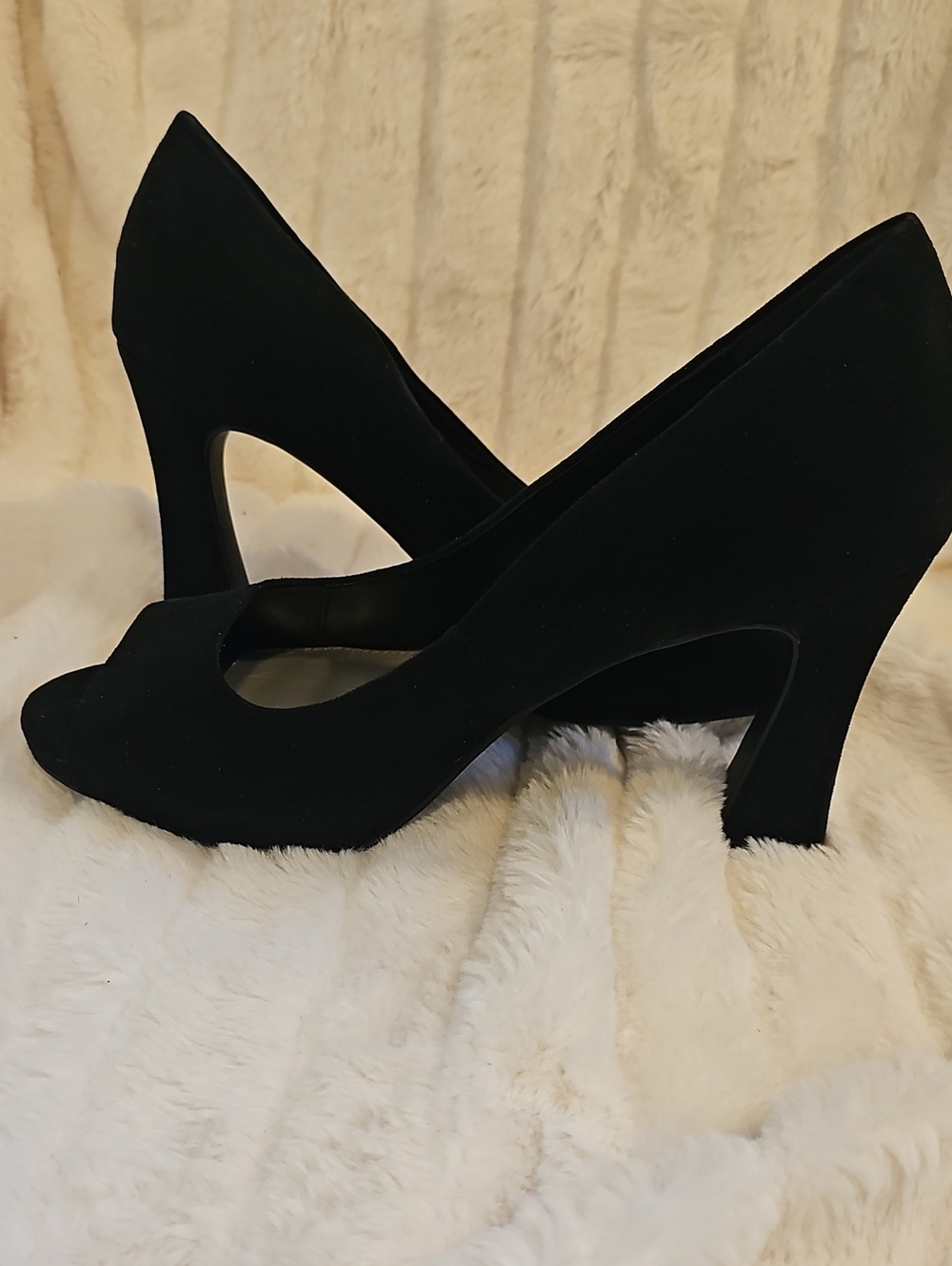 Worthington Black Open-Toe Heels